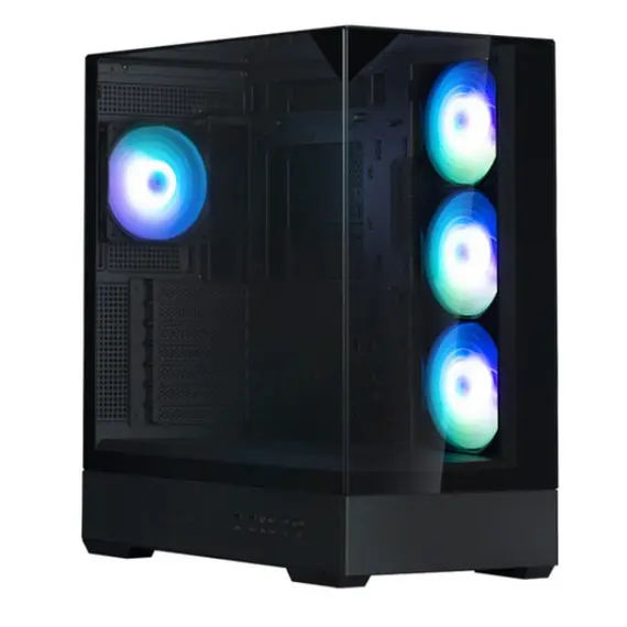 კომპიუტერის ქეისი Zalman PC case P40 Prism without PSU, 2xUSB3.0, 1xUSBType-C, 1x120mm ARGB, VGA 420мм, LCS ready, TG 3x Panels, ATX, black