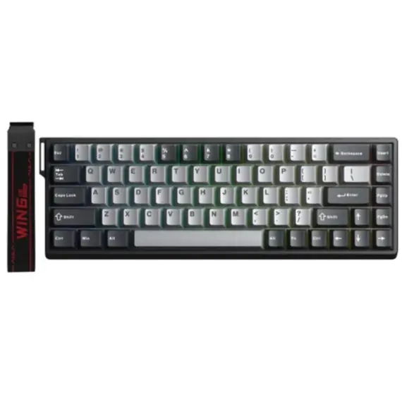 კლავიატურა AULA WIN68 HE Pro RGB Wired Gaming Keyboard Light Grey/Dark grey (Meteor Magnetic Switch)
