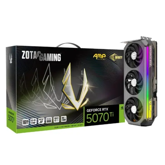 ვიდეო დაფა Zotac GAMING GeForce RTX5070 Ti AMP Extreme INFINITY 16GB 256-Bit GDDR7 - ZT-B50710B-10P