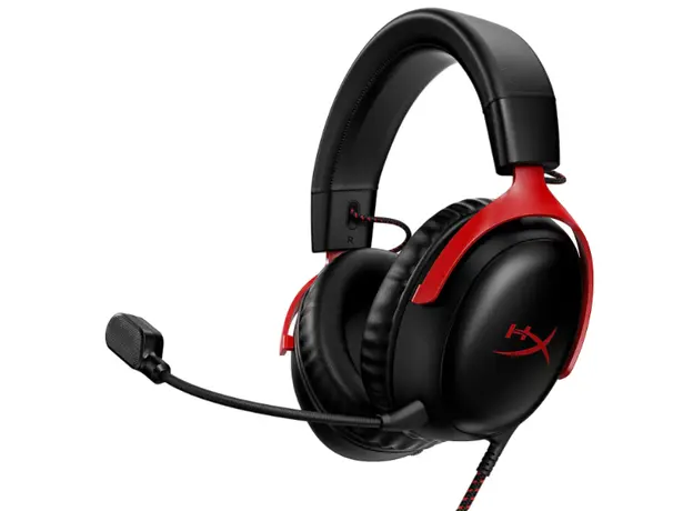 ყურსასმენი HyperX Cloud III – Wired Gaming Headset, PC, PS5, Xbox Series X|S Black/Red (727A9AA)