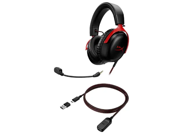 ყურსასმენი HyperX Cloud III – Wired Gaming Headset, PC, PS5, Xbox Series X|S Black/Red (727A9AA), 6 image