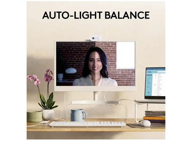 Logitech Brio 100 Full HD Webcam - Off-White (L960-001617), 6 image