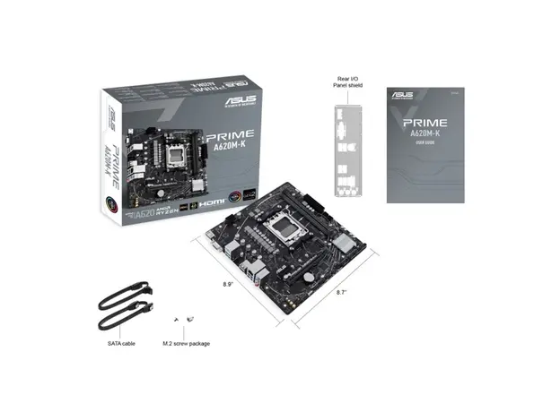 დედა დაფა ASUS Motherboard PRIME A620M-K sAM5 A620 2xDDR5 HDMI D-Sub mATX, 3 image