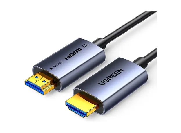 ვიდეო კაბელი UGREEN HD183 (55508), 8K, Fiber Optic HDMI To HDMI Cable, 30m, Grey/Black
