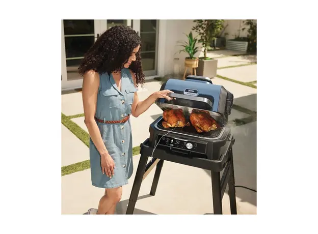 გრილი Ninja OG901EU Woodfire Pro Connect XL, 1700W, Outdoor Grill, Black/Blue, 6 image