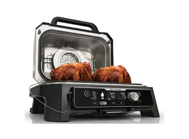 გრილი Ninja OG901EU Woodfire Pro Connect XL, 1700W, Outdoor Grill, Black/Blue, 4 image