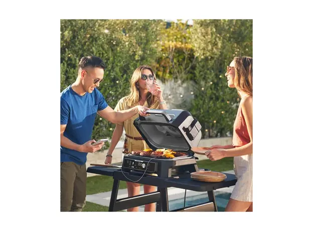 გრილი Ninja OG901EU Woodfire Pro Connect XL, 1700W, Outdoor Grill, Black/Blue, 7 image