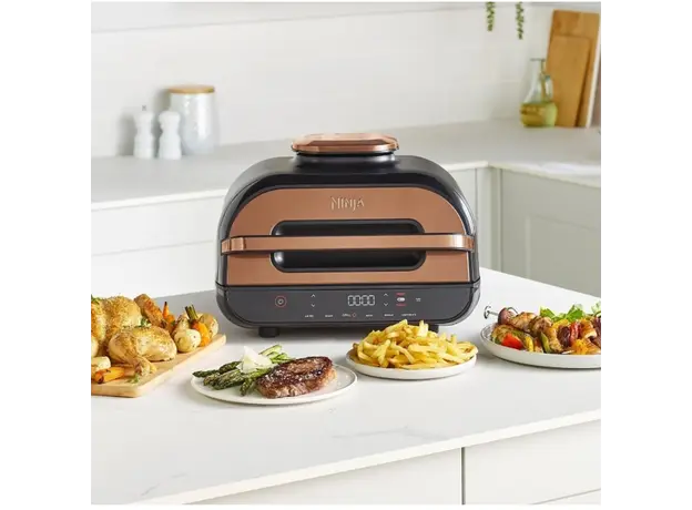 აეროგრილი Ninja AG551EUCP Foodi Max Health, 2460W, 3.8L, Grill And Air Fryer, Gold/Black, 6 image