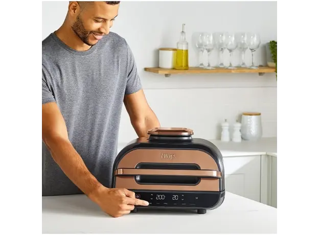 აეროგრილი Ninja AG551EUCP Foodi Max Health, 2460W, 3.8L, Grill And Air Fryer, Gold/Black, 4 image