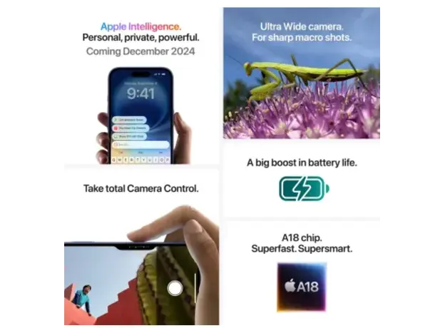 მობილური ტელეფონი Apple IPhone 16 128GB White,Model A3287, 9 image