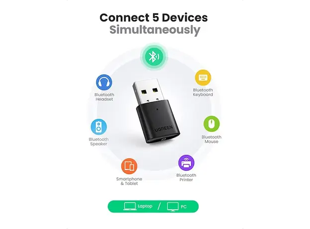 ადაპტერი UGREEN USB Bluetooth 5.0 Adapter (CM390) 80889, 7 image
