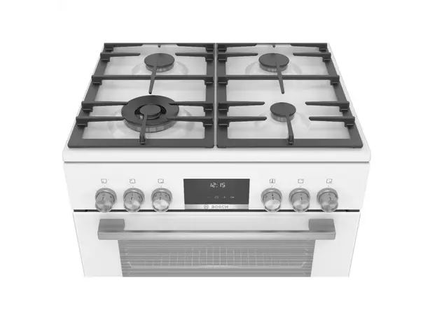 გაზქურა Bosch HXS59AI21Q, 4Gas, Oven, White, 3 image