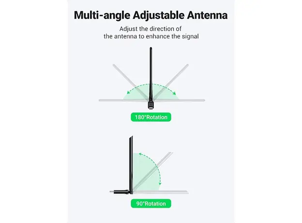 Wi-Fi ადაპტერი UGREEN CM496 (90339), Wifi Adapter, Black, 5 image