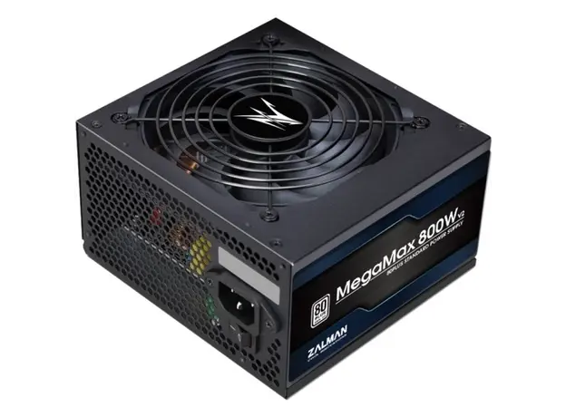 კვების ბლოკი Zalman Power supply MegaMax 800-TXII (800W), 200-240 VAC, 87%, 80+, aPFC, 120mm, MB24, CPU (4+4,8), 8xSATA, 4xPCIe, 4xMOLEX, 1xFDD, OPP, OVP, UVP, SCP