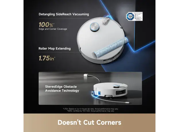 რობოტი მტვერსასრუტი Robot vacuum cleaner Dreame Robot Vacuum Aqua 10 Ultra Roller Complete Black (RLH71DE-1), 13 image