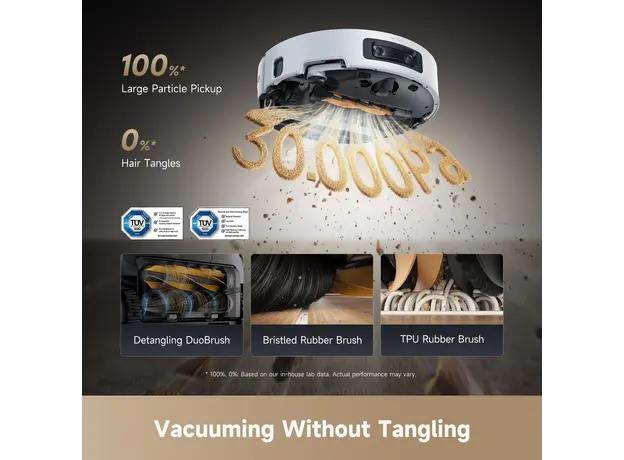 რობოტი მტვერსასრუტი Robot vacuum cleaner Dreame Robot Vacuum Aqua 10 Ultra Roller Complete Black (RLH71DE-1), 4 image