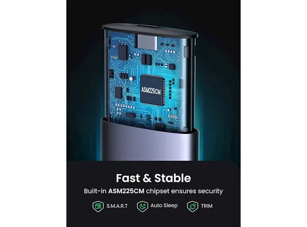 გარე მყარე დისკის ჩასადები UGREEN 10903 USB-C to M.2 NGFF 5G Enclosure A TO C Cable 50cm, 5 image