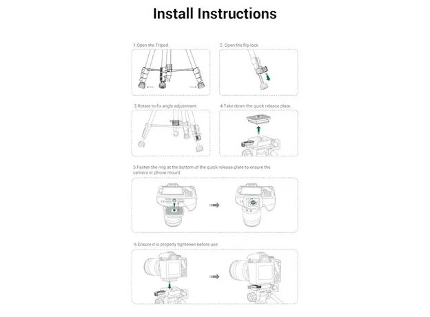 შტატივი UGREEN LP661 (15187), Specialized Tripod, Black, 5 image