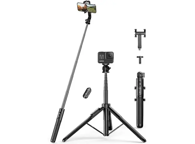 სელფის ჯოხი UGREEN LP586 (15062), Bluetooth, Selfie Stick Tripod, Black, 2 image