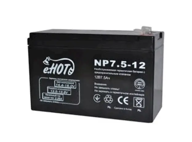 უწყვეტი კვების ბლოკის აკუმულატორი ENOT NP7.5-12 battery 12V 7.5 Ah, 2 image