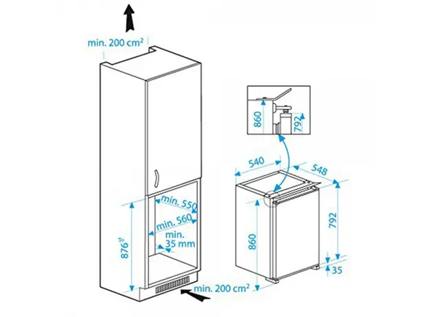 ჩასაშენებელი მაცივარი BEKO B 1752 HCA, 6 image