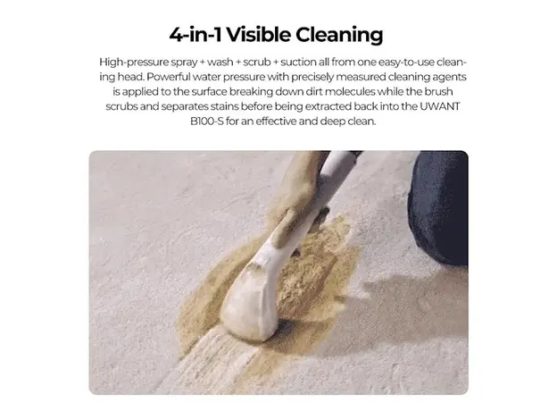 ქიმწმენდის აპარატი Uwant B100-S, 450W, 1.8L, Multiple Spot Cleaner, White, 4 image