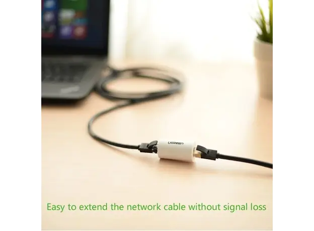 ქსელის კაბელის გადასაბმელი UGREEN NW116 (20391) RJ45 Ethernet adapter 8P8C Female anti-thunder Rj45 connector Network extension cable adapter Ethernet cable (White), 6 image