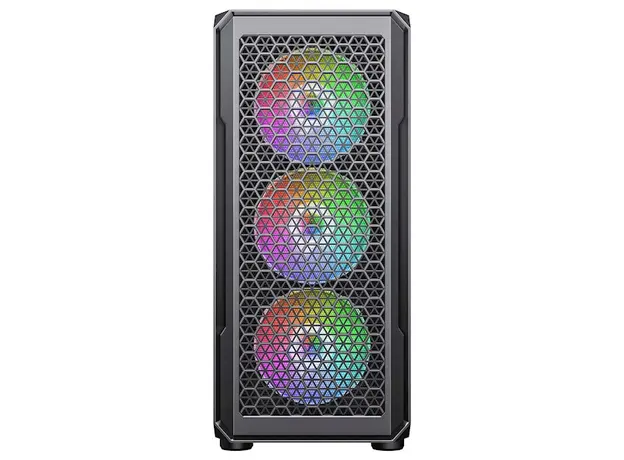 ქეისი 2E G338 HEXAGON, Mid-Tower, ARGB, Gaming PC Case, Black, 4 image