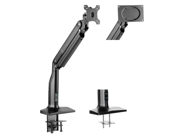 მონიტორის საკიდი 2E Single Monitor Select Spring Assisted Aluminum Monitor Arm with USB