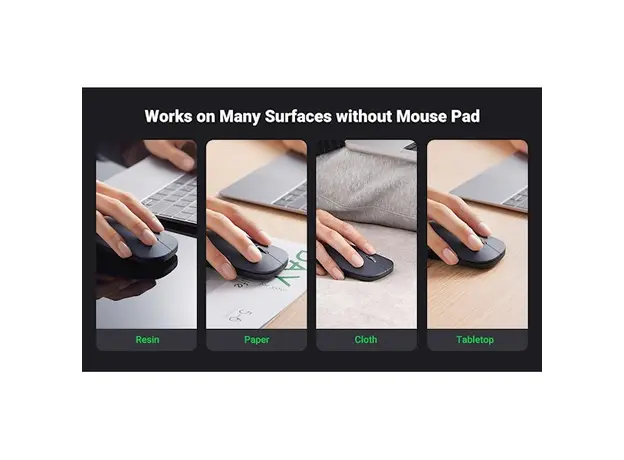 მაუსი Ugreen MU001 (90373), Wireless, 4000DPI, USB, Mouse, Light Gray, 7 image