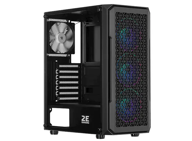 ქეისი 2E G338 HEXAGON, Mid-Tower, ARGB, Gaming PC Case, Black, 5 image