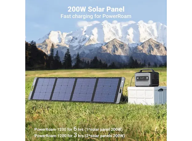 პორტატული დამტენი მზის ენერგიით UGREEN SC200 (15114), 200W, Solar Power Bank, Black, 4 image
