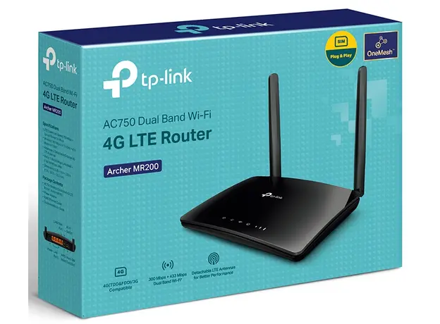 Wi-Fi როუტერი TP-Link Archer MR200 AC750 Wireless Dual Band 4G LTE Router, 5 image