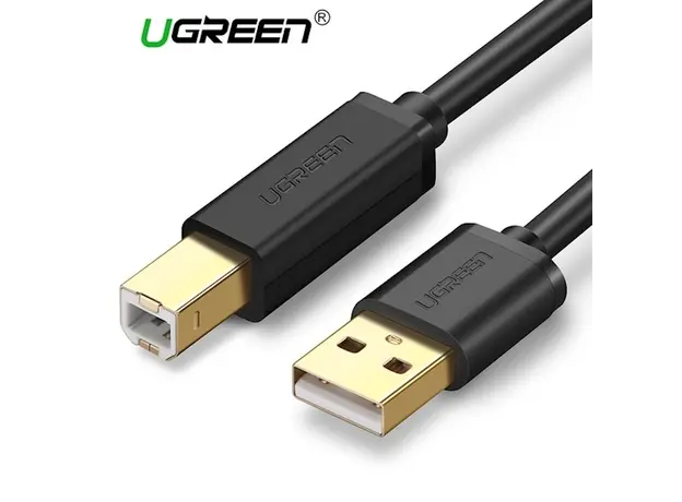 პრინტერის კაბელი UGREEN US135 (20847) USB 2.0 AM to BM Print Cable 2M Gold-Plated (Black) 2M