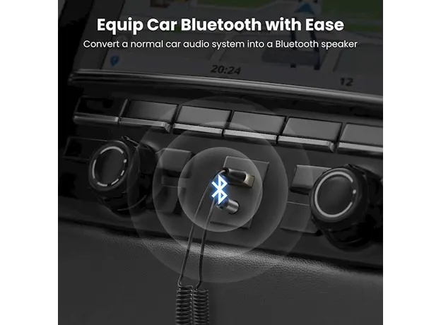 აუდიო ადაპტერი UGREEN CM309 (70601) USB to Aux Car Bluetooth 5.0 Receiver Audio Adapter Black, 3 image
