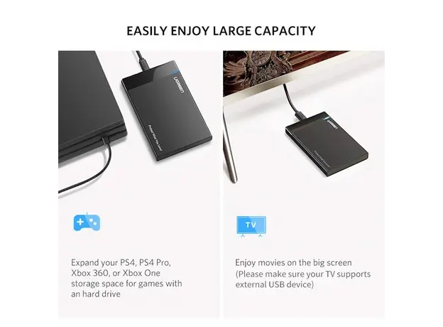 მყარი დისკის ქეისი UGREEN US221 (50743) 2.5 inch Hard Dish box Type C Port, 3 image