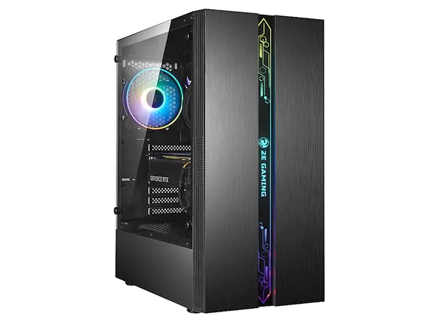 ქეისი 2E G2107 Gaming Case RUNA MidT, 2xUSB2.0, 1xUSB3.0, 1x120mm ARGB+ ARGB strip, TG (side panel), without PSU Black