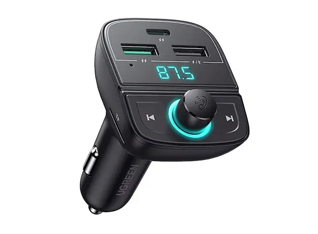 მობილურის დამტენი UGREEN CD229 (80910) Bluetooth Car Charger BT5.0, PD, QC3.0, USB Flash Drive, TF, Black