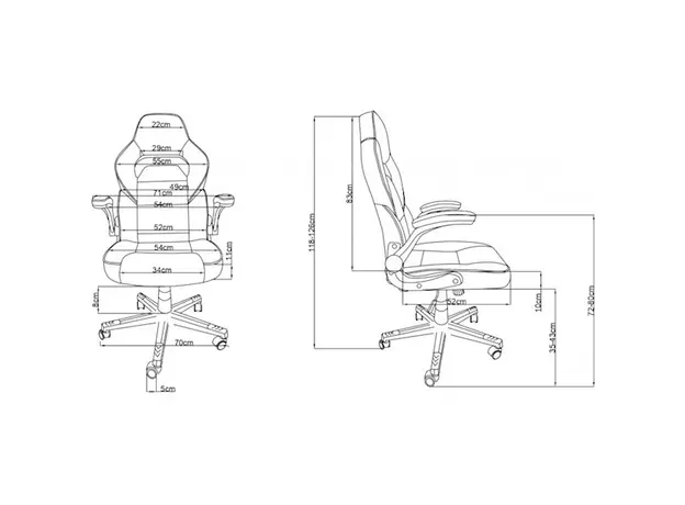 სათამაშო სავარძელი 2E 2E-GC-HEB-BKWT Gaming Chair Hebi Black/White, 8 image