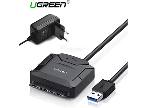 მყარი დისკის  წამკითხველი UGREEN CR108 (20611) USB 3.0 to SATA Hard Driver converter cable with 12V 2A power adapter 50CM