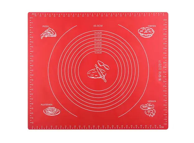 ცომის საზომი Silicone mat  Ardesto Tasty baking 50*60CM, red, silicon