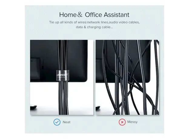 კაბელების მენეჯერი UGREEN LP124 (40356) Cable Organizer 5m Black, 4 image