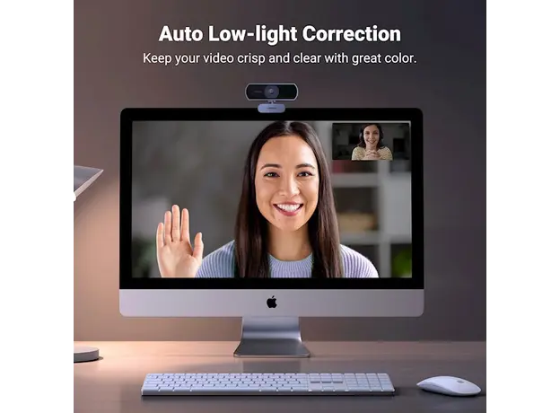 ვებკამერა UGREEN 15728, 2Mp, FHD, Built-in Microphone, Webcam, Gray/Black, 6 image