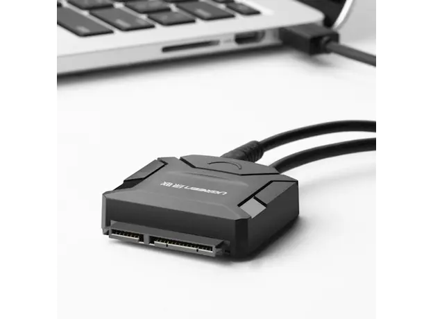 მყარი დისკის  წამკითხველი UGREEN CR108 (20611) USB 3.0 to SATA Hard Driver converter cable with 12V 2A power adapter 50CM, 4 image