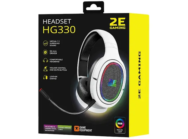 ყურსასმენი 2E HG330 RGB 7.1 (2E-HG330WT-7.1) WHITE, 10 image