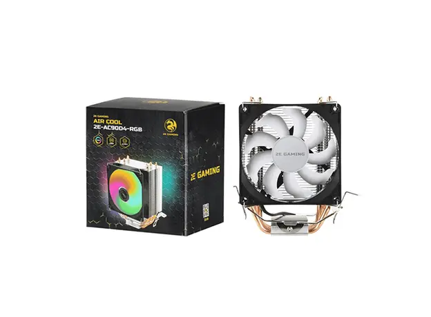 ქულერი 2E GAMING CPU cooling system  AIR COOL (AC90D4-RGB) RGB,775,115X,1366,1700 FM1,FM2,AM2,AM2+,AM3,AM3+,AM4, 90mm,2510-4pin, TDP 130W, 4 image