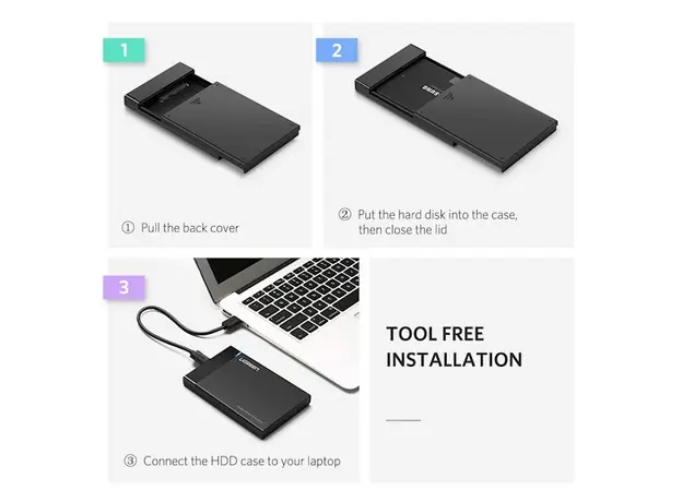 მყარი დისკის ქეისი UGREEN US221 (50743) 2.5 inch Hard Dish box Type C Port, 4 image