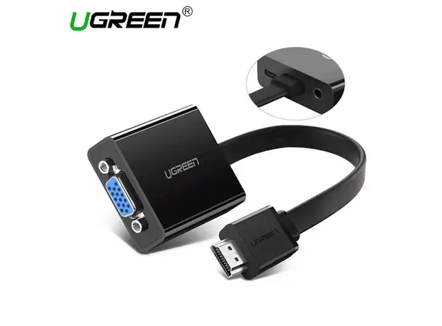 HDMI გადამყვანი UGREEN MM103 (40248) HDMI to VGA Converter 25cm (Black)
