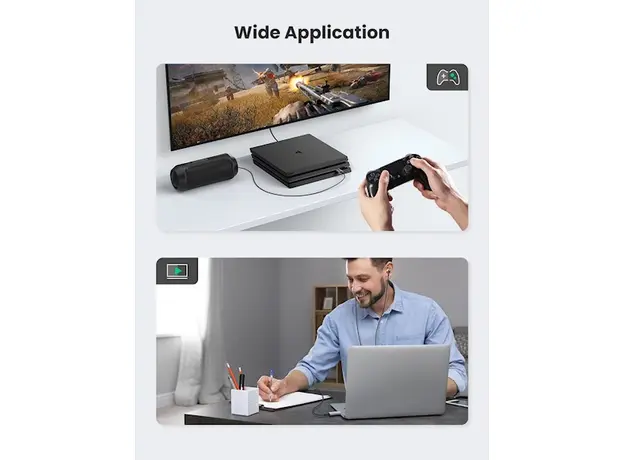 USB ხმის ბარათი UGREEN USB 2.0 to 3.5mm Audio Adapter (CM383) 80864, 8 image