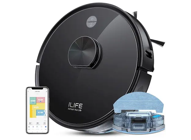 რობოტი მტვერსასრუტი Ilife A20, 4000Pa Laser Navigation Robotic Vacuum & Mop With APP Control, Black, 2 image
